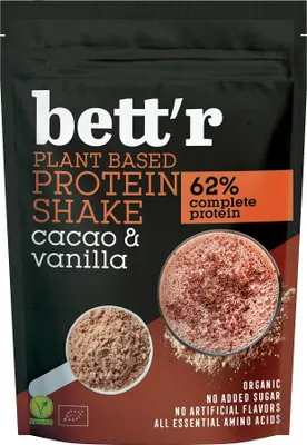 SHAKE PROTEINOWY KAKAO I WANILIA BEZ DODATKU CUKRÓW BIO 500 g - BETT'R
