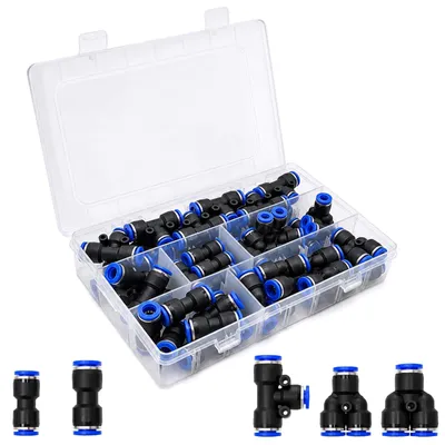 Pneumatisches Anschluss-Set, 42-teilig, schwarz