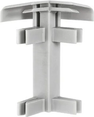 Produktbild von 2,5m Teppichleiste Kettelleisten Teppich Leiste Ketteln WEISS 50mm Außenecke HELLGRAU 1 Stk.