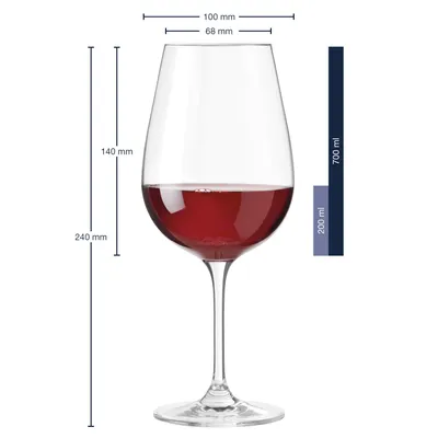 Imagen del producto de Leonardo Sklenice para vino tinto Tivoli - 700 ml - juego de 6 unidades