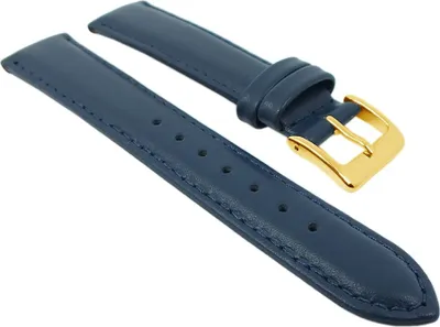 Produktbild von Uhrenarmband Leder Seidenkalb Blau Herzog 26708G, Stegbreite:20mm