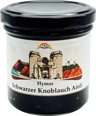 Produktbild von Hymor Schwarzer Knoblauch Aioli 3x 135g Glas Knoblauch-Creme 90 Tage fermentiert
