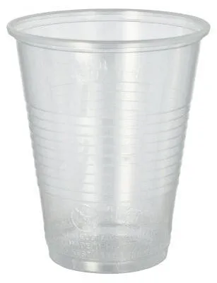 Productafbeelding van Beker, PP, 0,3 liter, diameter 9,5 cm, hoogte 11,1 cm, transparant met schuimrand
