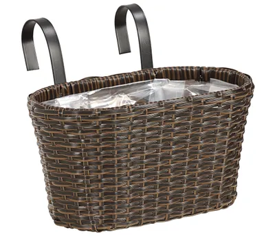 Produktbild von Dehner Blumenkasten mit Halterung, ca. 30 x 16 x 26 cm, Polyrattan, braun