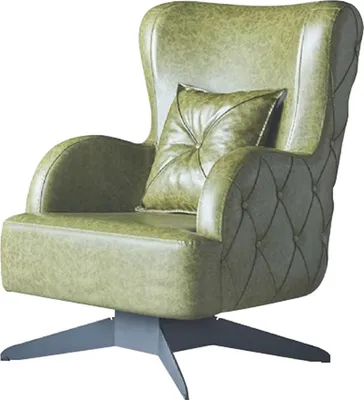 Immagine prodotto di Poltrona Imbottita 1 posto Cuscino verde Colore uovo Stile classico Pelle Legno