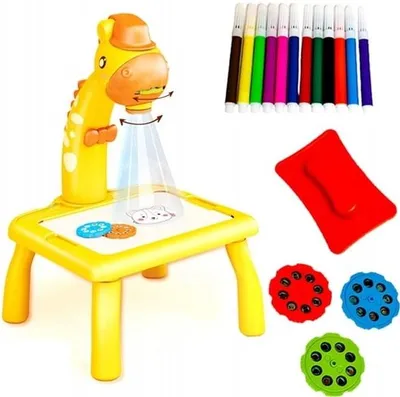 Zdjęcie produktu dla Tablica Projektor Żyrafa Na Baterie Do Rysowania Stolik Edukacyjny