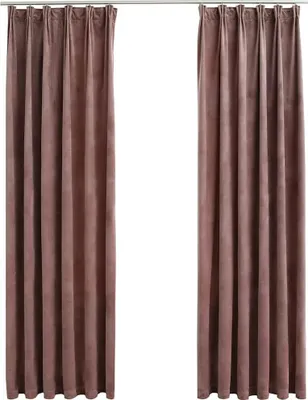 Produktbild von vidaXL Verdunkelungsvorhänge Haken 2 Stk. Samt Antik-Rosa 140x225cm