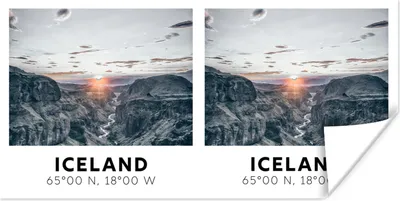 Produktbild von MuchoWow® Poster Island - Berge - Wasser - Sonne 120x60 cm - Bild