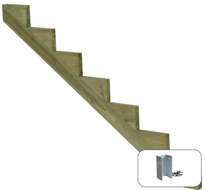 Produktbild von Plus Treppenwange Kiefer 17 cm Stufenhöhe mit Beschlag