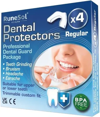 Imagen del producto de Protectores bucales para bruxismo, 4 unidades, estándar, protección para los dientes
