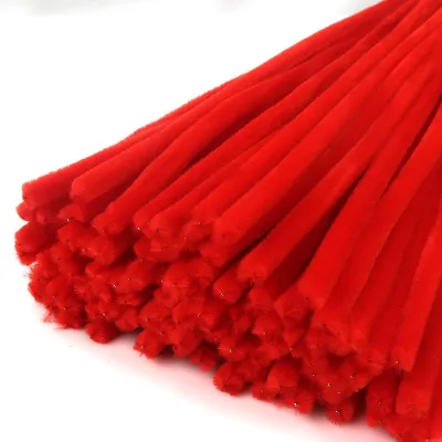 Pfeifenreiniger 100 Stück, rot, 8 mm x 30 cm, Chenilledraht