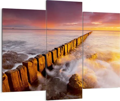 Produktbild von Bild auf Leinwand - Leinwandbild - Boot Landschaft Meer Ostsee - 130x100cm - Wand Bild - Wanddeko - Leinwanddruck - Bilder - Kunstdruck - Wanddekoration - Leinwand bilder - Wandkunst - CB130x100-3137