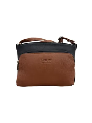Produktbild von C6071 Cinino Ledertasche Umhängetasche Schwarz/Cognac
