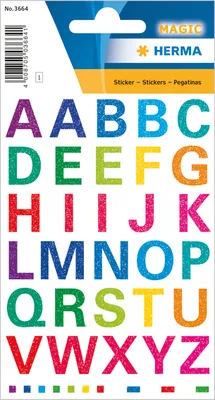 Produktbild von HERMA 3664 10x Sticker MAGIC Buchstaben, glittery