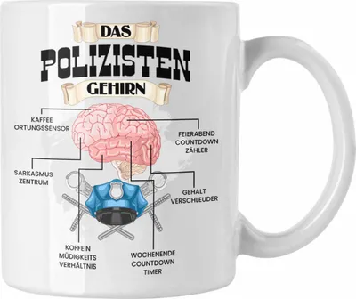 Produktbild von Trendation - Polozisten Tasse Lustiges Geschenk für Polizei Polizisten Spruch Becher Geburtstag Weihnachten (Weiß)