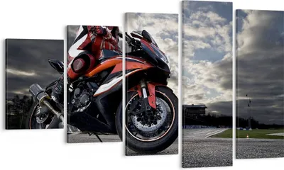 Produktbild von Bild auf Leinwand - Leinwandbild - Sport Rennen Motorrad Reise - 100x60cm - Wand Bild - Wanddeko - Leinwanddruck - Bilder - Kunstdruck - Wanddekoration - Leinwand bilder - Wandkunst - EG100x60-2542