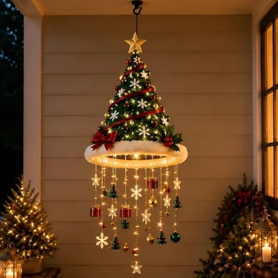 Produktbild von Beleuchteter Kronleuchter in Form Einer Weihnachtsmannmütze (D)
