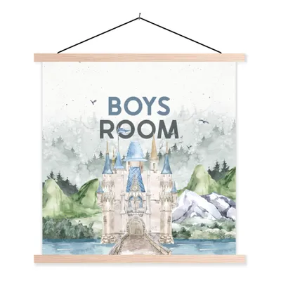 Produktbild von MuchoWow® Textilposter Zitate - Sprichwörter - Junge - Jungenzimmer - Kinder - Baby - Kleiner Junge 120x120 cm mit holzfarbenen Rahmen - Textil-Poster