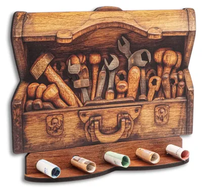 Produktbild von Geschenkverpackung mit handwerklich anmutendem Holzmaserungsmotiv