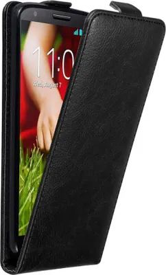 Produktbild von Cadorabo Hülle für LG G2 Schutz Hülle in Schwarz Flip Etui Handyhülle Case Cover