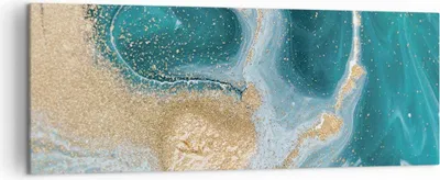 Produktbild von Bild auf Leinwand - Leinwandbild - Einteilig - Golden Türkis Hintergrund - 140x50cm - Wand Bild - Wanddeko - Wandbilder - Leinwanddruck - Bilder - Wanddekoration - Leinwand bilder - AB140x50-4969