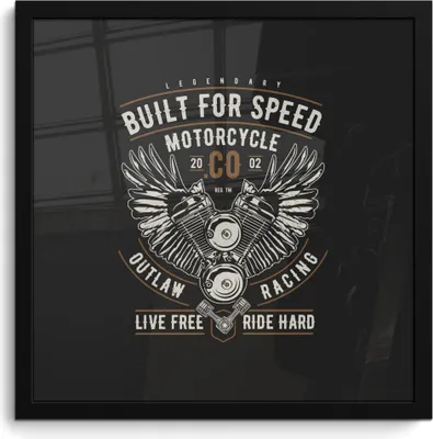 Produktbild von MuchoWow® MuchoWow® Gerahmtes Poster Mancave - Flügel - Vintage - Motor 40x40 cm - Poster mit zchwarzem Bilderrahmen - Mit Rahmen - Wanddekoration Schlafzimmer