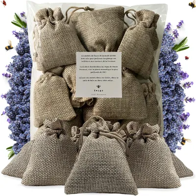 Produktbild von Solidchoice – Lavendelsäckchen aus Jute, aus der Provence – Set mit 12 Stück