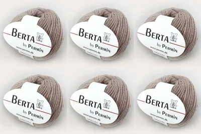 Obrázok produktu pre 6x Berta by Permin – pletená priadza z vlny a bavlny s certifikátom Öko-Tex (02 béžová)