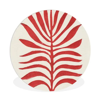 Produktbild von MuchoWow® Rundes Wandbild - Runde Bilder Pflanze - Rot - Blätter - Abstrakt Ø 60 cm Kreis Wanddekoration Kunststoff - Wandkreis - Wandschmuck - Wand Kreis - Das Schlafzimmer - Die Bilder - Wandmalerei - Kunst für das Haus - das Plastik