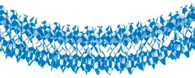 Produktbild von 15x Großraumgirlande aus Papier Ø 25 cm · 10 m "Bayrisch Blau" schwer entflammbar