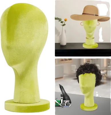 Produktbild von Weiblicher Schaufensterpuppenkopf, Tischdisplay, modernes Design, Grün