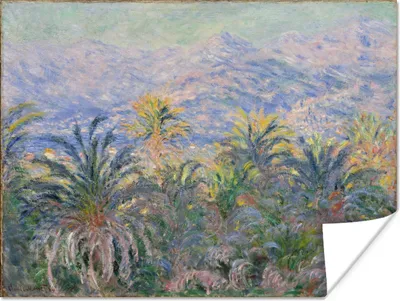 Produktbild von MuchoWow® Poster Palmen bei Bordighera - Gemälde von Claude Monet 80x60 cm - Kunst für zu Hause