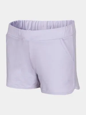 Zdjęcie produktu dla 4F Dziewczęce krótkie spodenki dresowe fioletowe 100% bawełna 152 cm