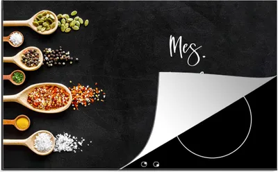 Produktbild von KitchenYeah© Herdabdeckplatte Küche - Sprichwörter - Messer. Löffel. Gabeln. - Zitate - Besteck , 85x52cm, Küche Deko, Glaskeramikkochfeld Herdabdeckung, Abdeckplatte fùr Kochfeld