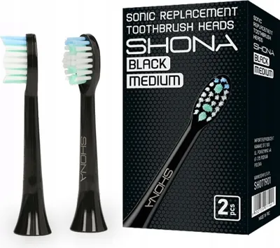 Zdjęcie produktu dla Końcówki do szczoteczek Shona Sonic Black 2 sztuki