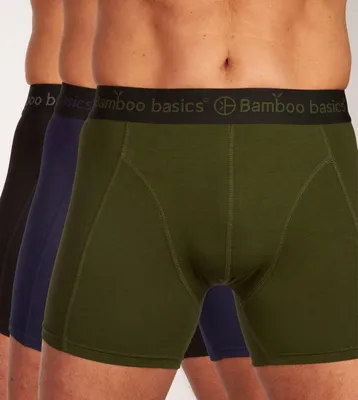 Image de Bamboo Basics boxer lot de 3 knitted boxershorts black / army / navy hommes