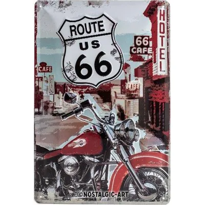 Produktbild von Nostalgic-Art - Blechschild 20 x 30cm - US Highways - Route 66 - Lone Rider