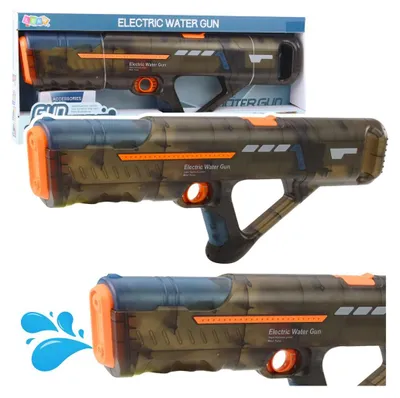 Immagine prodotto di Pistola ad acqua elettrica, ricaricabile, trasparente nera, 55 cm
