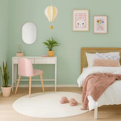 Produktbild von Velours Kinderteppich Joy Kids Creme Rund, Größe:400 cm Rund