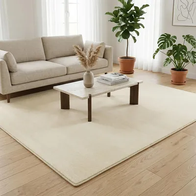 Produktbild von Hochflor Luxus Velours Teppich Touch Creme, Größe:400x500 cm