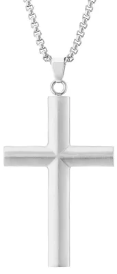 Immagine prodotto di Catena in acciaio inossidabile minimalista con ciondolo a croce, da uomo