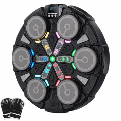 Produktbild von Elektronischer Boxtrainer mit Musik und LED, Bluetooth Boxwand für Zuhause, interaktives Boxtrainingsgerät zur Fitness und Reaktion