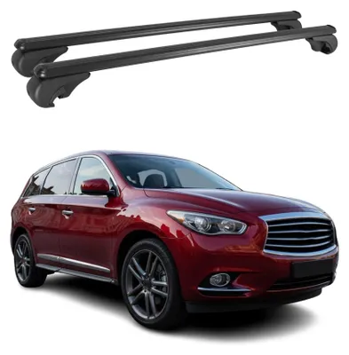 Image de Barres de toit Transversales pour Infiniti QX60 2012-2017 Aluminium Noir, Image générée par une IA