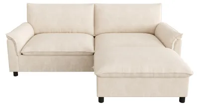 Produktbild von Merax Cloud Sofa 3-Sitzer, Modulares Ecksofa Mit Schlaffunktion, Stauraumhocker, Chenille Soffa, Deep Seat Wohnzimmersofa Groß, Couch, Beige