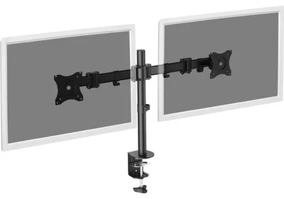 Zdjęcie produktu dla Digitus Uchwyt na dwa monitory, 2x 27", 2x 8 kg, Zacisk, 8 kg, 38,1 cm (15"), 68,6 cm (27"), 100 x 100 mm, Czarny