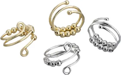 Immagine prodotto di INF Anello antistress regolabile in rame, confezione da 4
