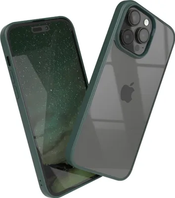 Produktbild von EAZY CASE Clear Hybrid Bumper Hülle für Apple iPhone 14 Pro Max, Handyhülle stoßfest mit Kameraschutz, Handycase dünn in Grün