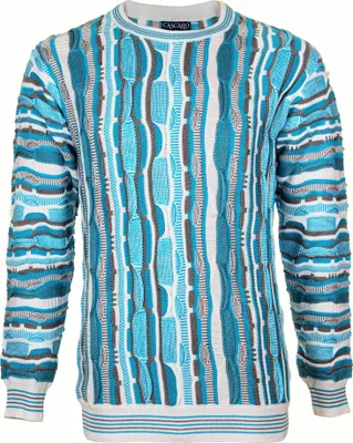 Produktbild von Cascallo Herren Strickpullover 'Marco' gestreift mit 3D Muster bunt - Größe: XL
