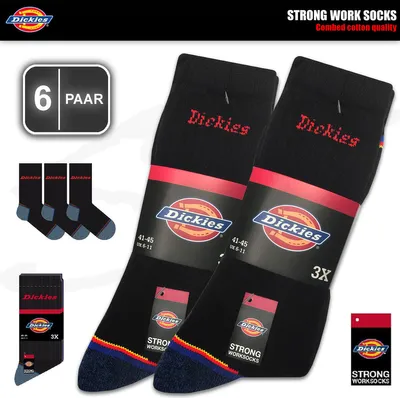 Produktbild von 6 Paar DICKIES® STRONG WORK SOCKS Herren Arbeitssocken Business Socken Strümpfe Größe 41-45