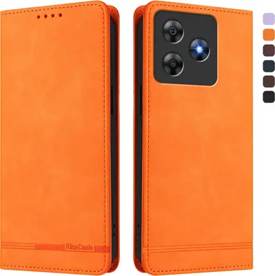 Image de Etui pour Blackview Wave 8 / Wave 8C, étui rétro en cuirPolyuréthaneavec support et fentes pour cartes Orange